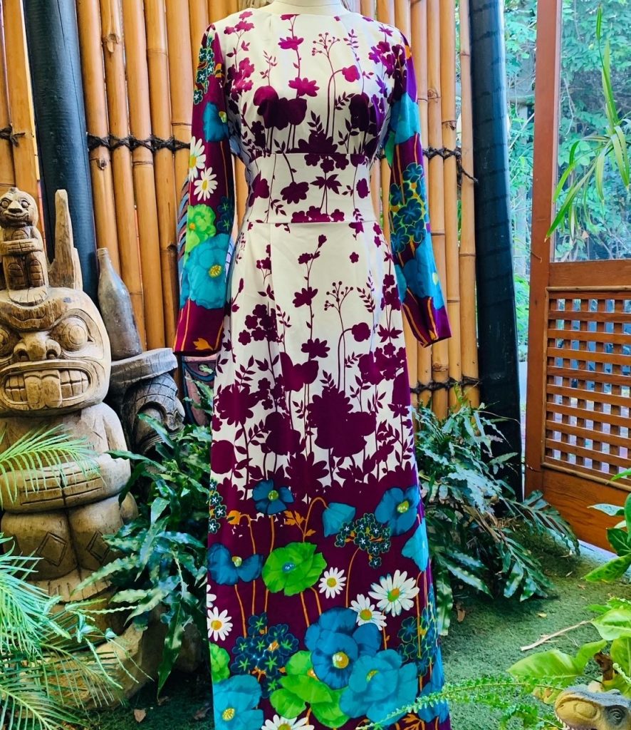 1970's Bold Print Maxi Dress from Teresa Ford by Lyn Maid TikiQueen